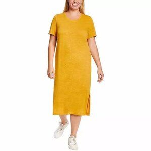 NEW Jessica Simpson Women's Yellow Midi Length Tee Dress Short Sleeve